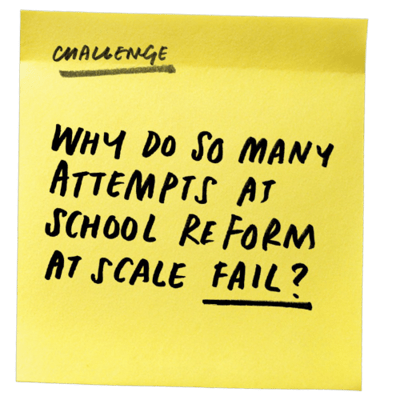 Why do so many attempts at school reform at scale fail?